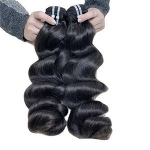 Raw-Burmese-hair-weaves-loose-wave-hair-buundles-one-donor-human-hair-bouncy-curls-soft-and-full-hair