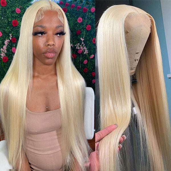 Straight Hair Wigs 613 Blonde 4x4 Lace Closure Wig 13x4 Lace Front