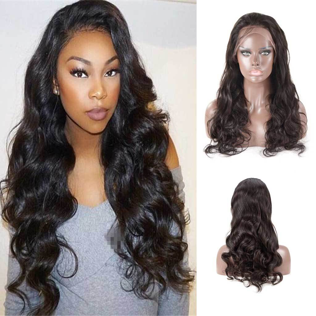 360 Body Wave Full Lace Frontal Wigs Human Hair 180 Density HD Transparent  Body Wave Wigs Pre Plucked with Baby Hair Brazilian Virgin Lace Front Human